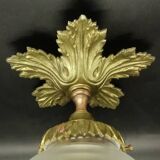 Louis XV style pointed ceiling light/suspension - bronze & glass