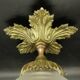 Louis XV style pointed ceiling light/suspension - bronze & glass