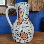 Pichet d'art de hyèvre signé émaux polychrome