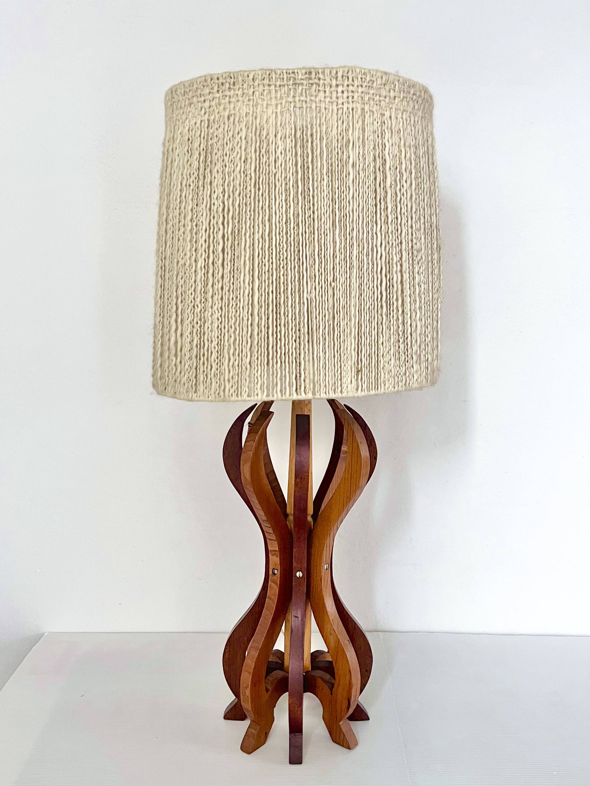 Unique wooden lamp from the 60s