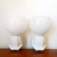 Pair of porcelain and opaline wall lights in Art Deco style
