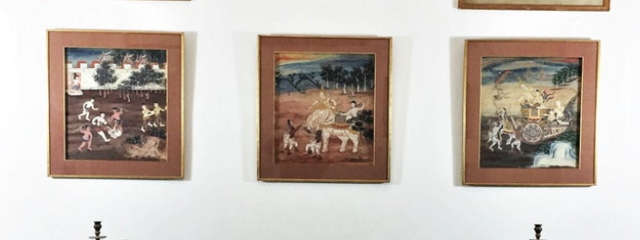 Set of 3 Thai paintings, Rattanakosin, nineteenth century