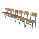Set of 7 Vintage Industrial School Chairs / STOL Kamnik 1970s Yugoslavia