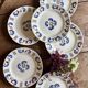 Set of 6 antique plates in the Laval pattern.