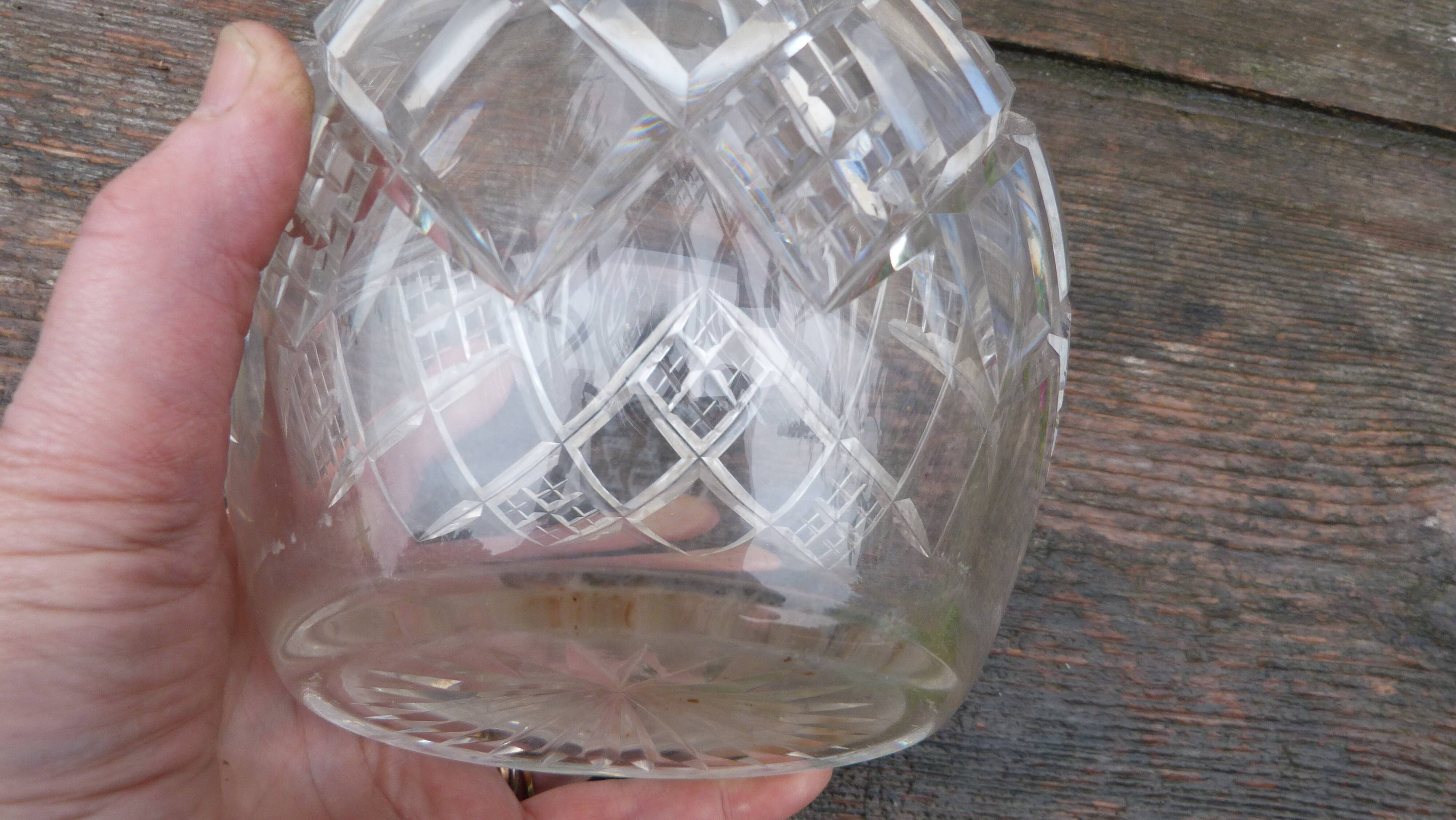 Carafe Crystal carved geometric money minerve and Saint Louis