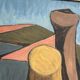 Large Original Swedish Oil on Canvas – "Spansk By" by Emil Clahr (1905–1983) – Signed – 1961 – Vintage & Framed