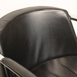 Pair of armchairs in synthetic leather and chromed metal, 1970