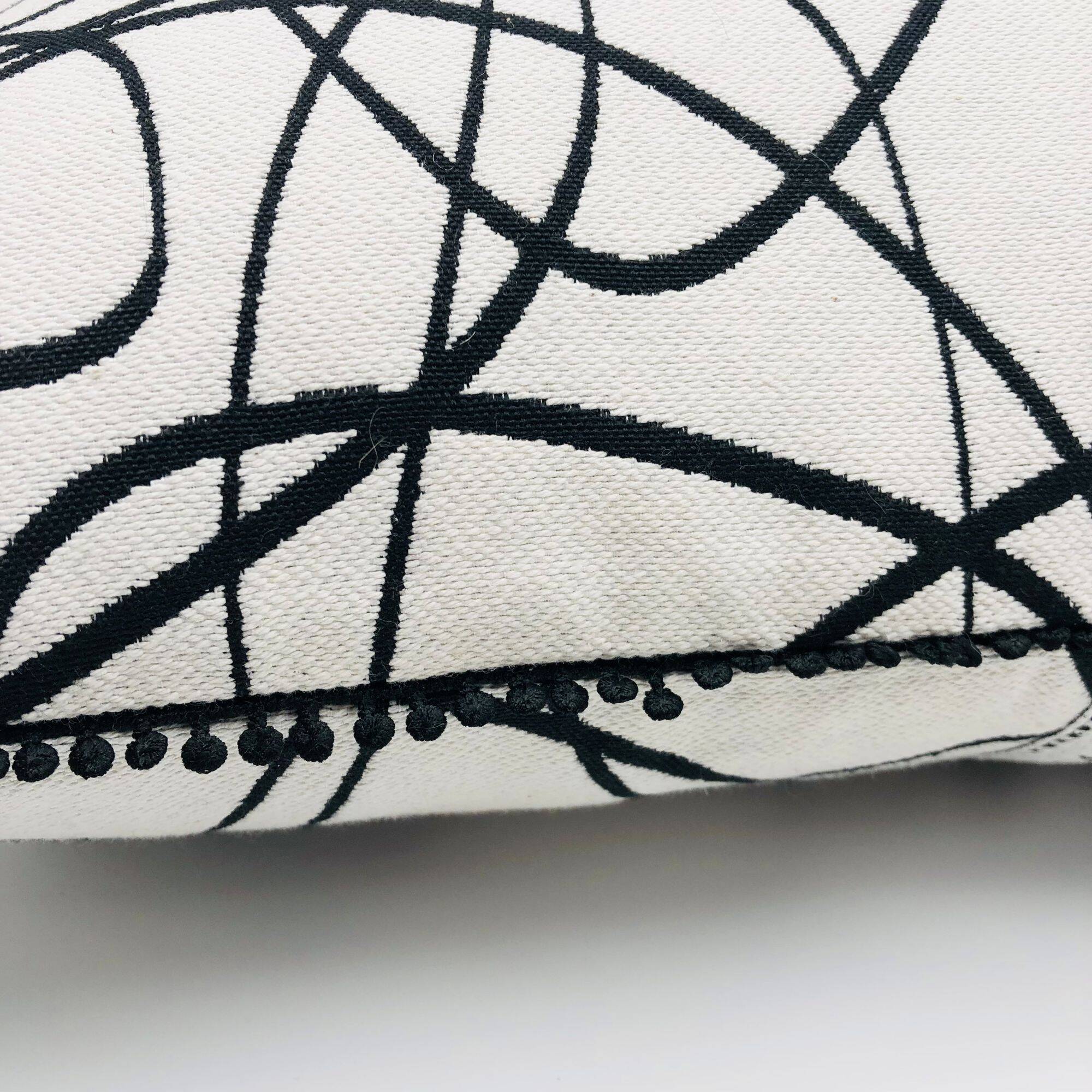 Rectangular cushion, cover and insert, black and white. Sophia model