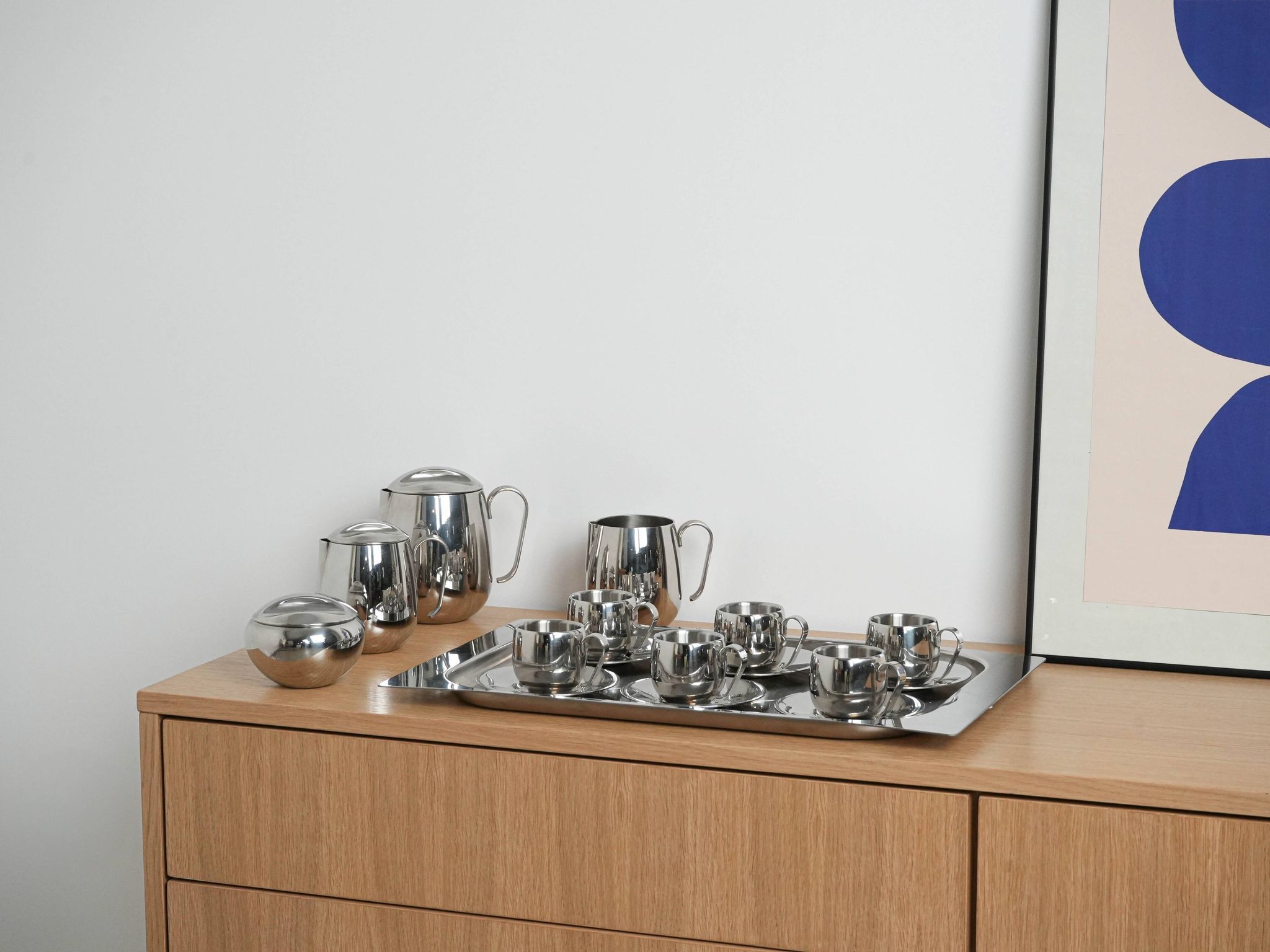 Service à café et à thé, design italien, années 1980, fabriqué en Italie.