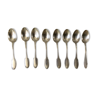 Set of 8 large silver spoons 30s