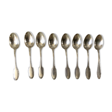 Set of 8 large silver spoons 30s