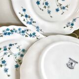 Arcopal forget-me-not flower dessert plates