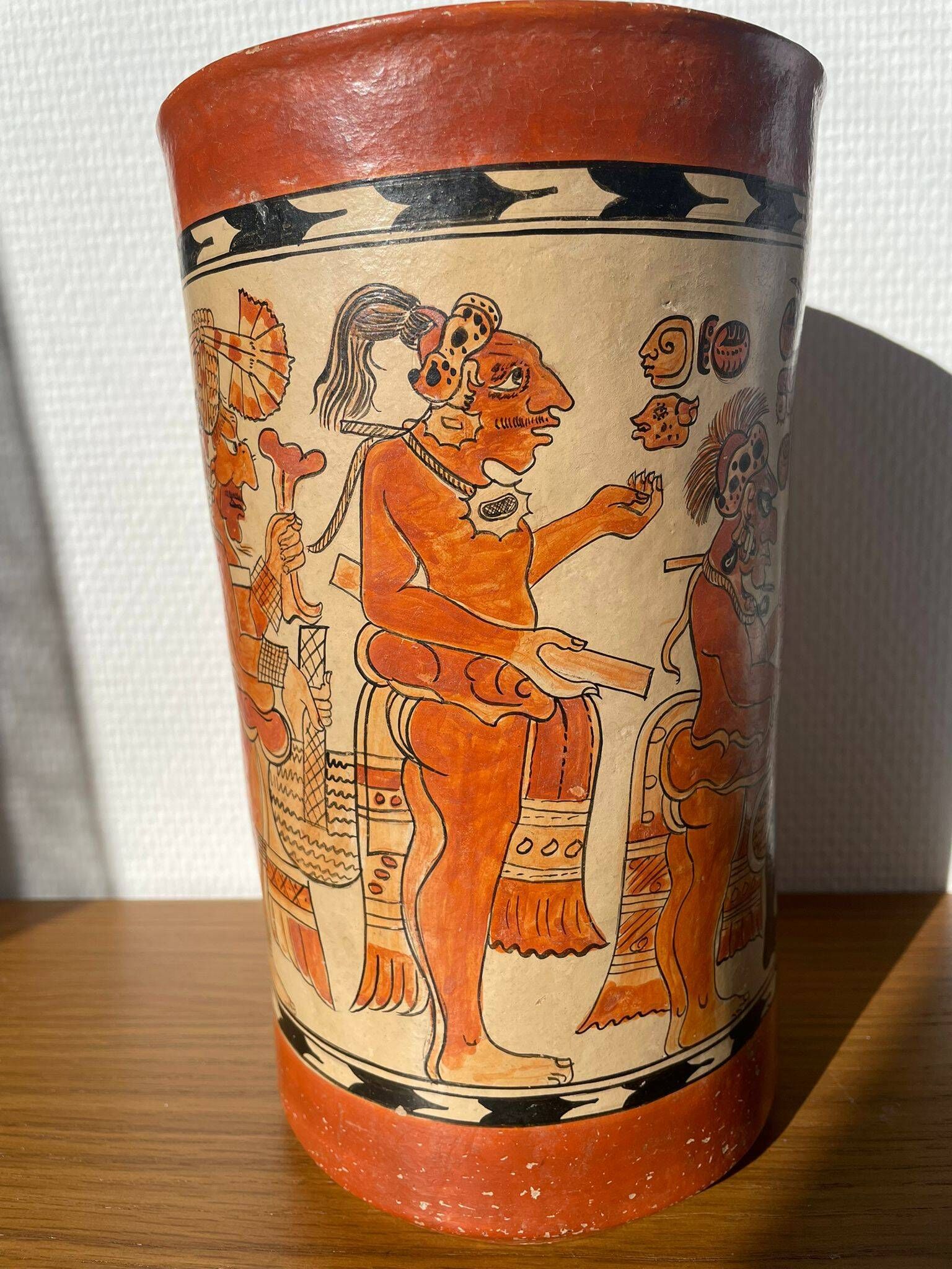 Reproduction artisanale vase / poterie maya