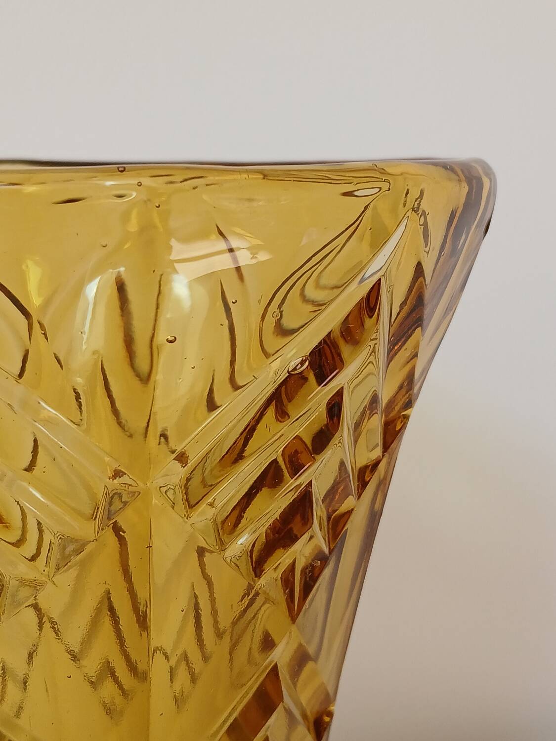 Amber yellow glass vase