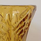 Amber yellow glass vase