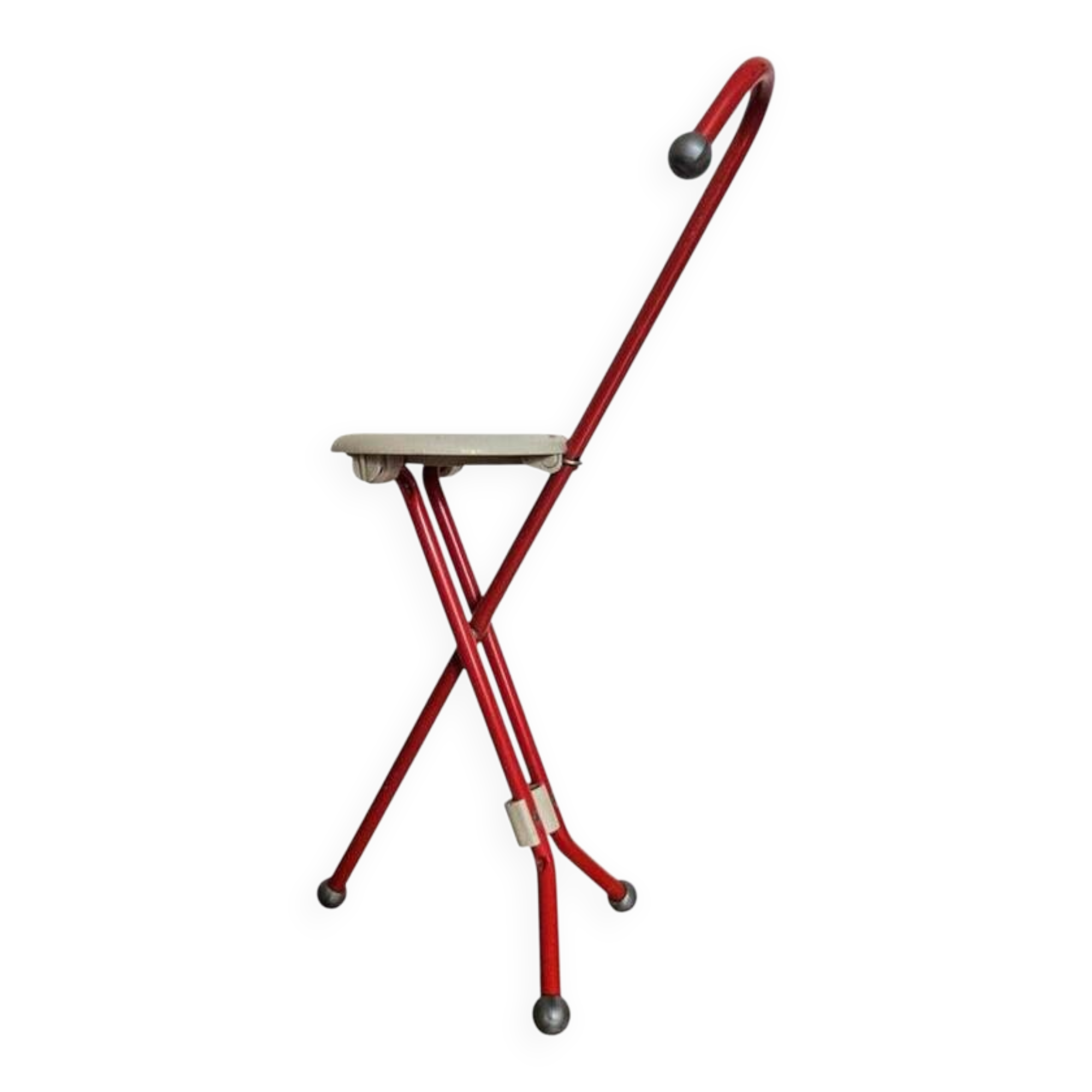 Midcentury Ulisse Folding Stool designed by Ivan Loss, Sandrigarden, Italy, 1981