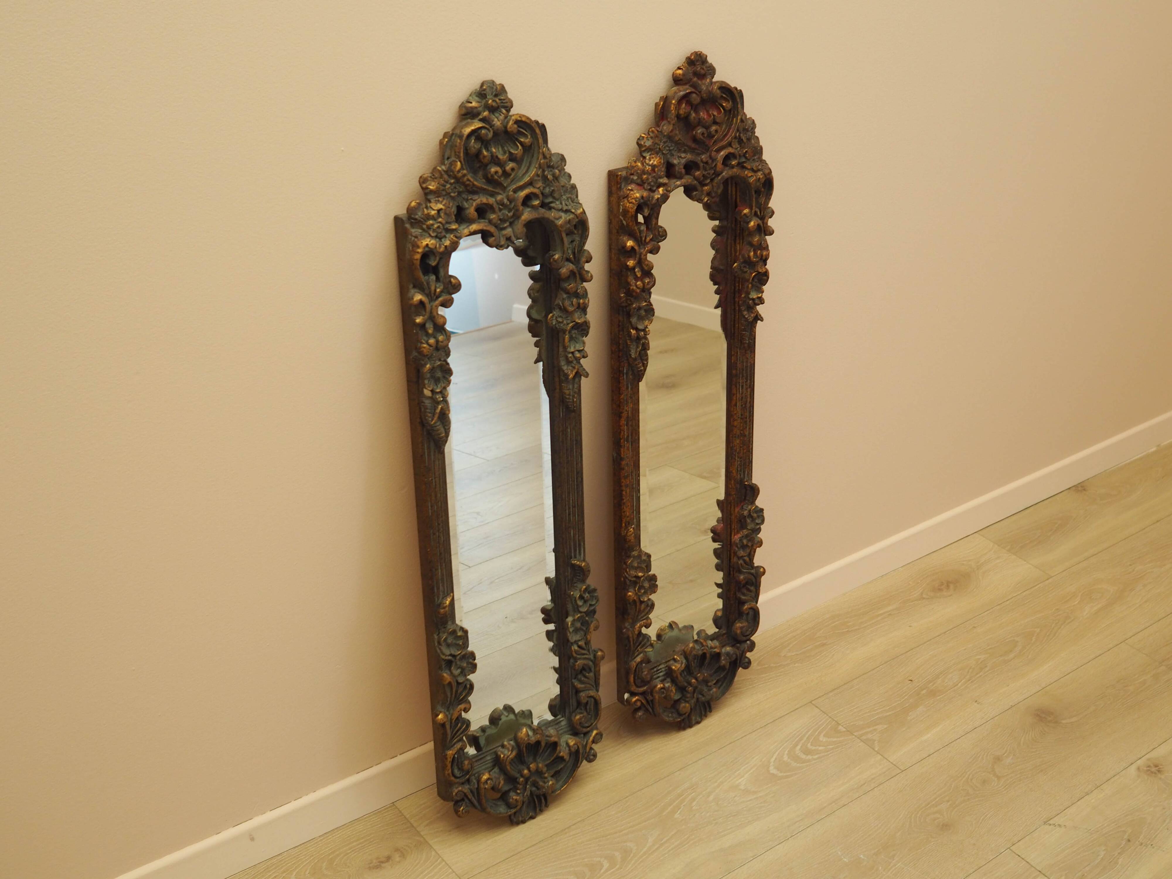 Mirror in a wooden frame, Italian design, 1960s, manufactured in Italy