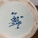 Blue & white floral candle holder by OUD, Delft, 1930/60