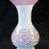 Pansu vase in opaline decoration of enamelled flowers NAPOLEON 3