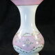 Vase pansu en opaline décor de fleurs emaillées NAPOLEON 3
