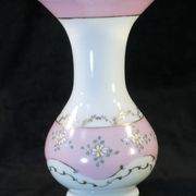 Pansu vase in opaline decoration of enamelled flowers NAPOLEON 3