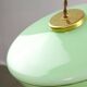 Mid-Century Italian Brass and Green Glass Pendant Lamp