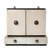 Armoire à pharmacie vintage de toilette ancienne meuble bois 2 portes 2 tiroirs ,salle de ba