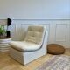 Vintage armchair - cream boucle fabric - 1970s