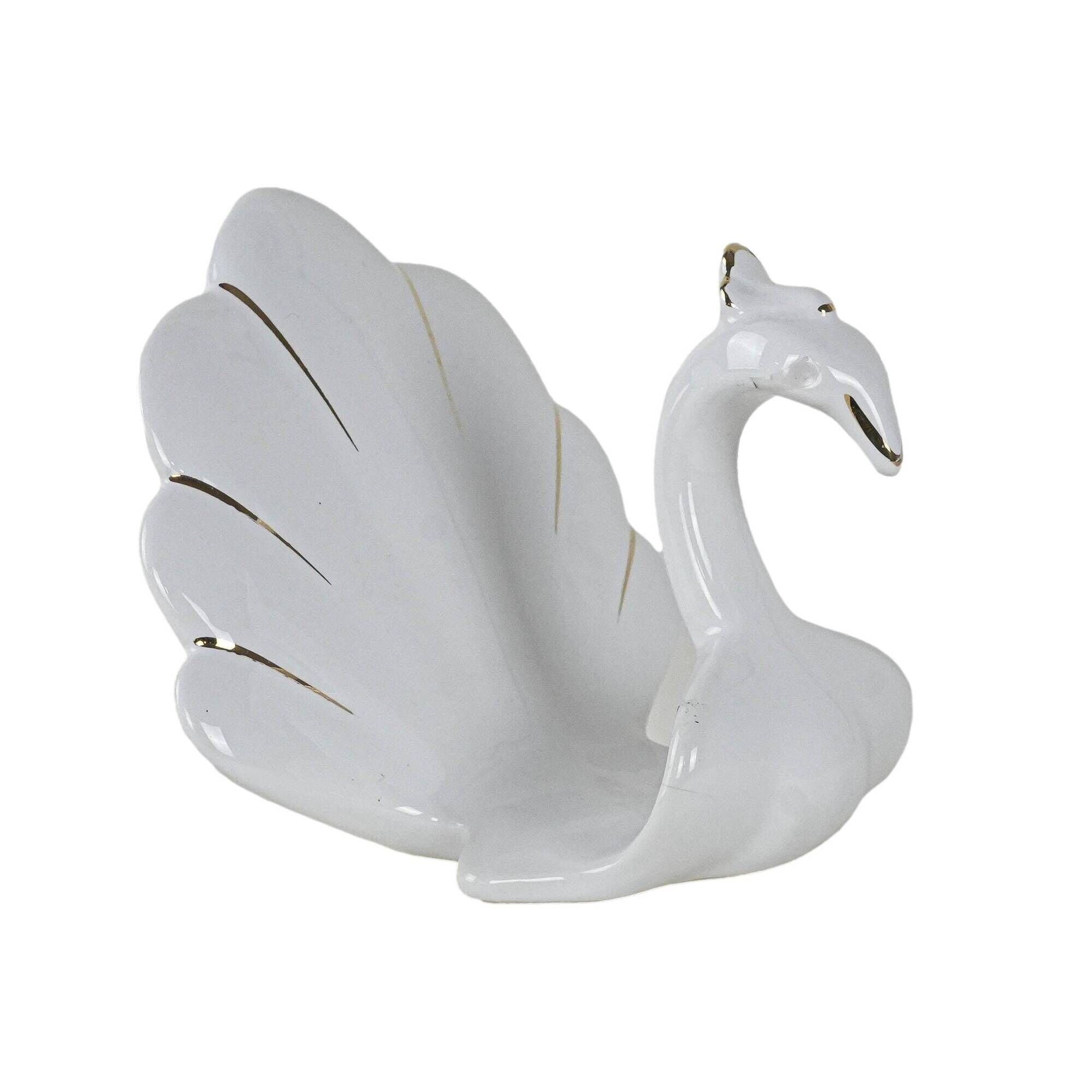 Porcelain peacock figurine, Italian design, 1970s, made in Italy