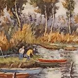 Oil on canvas signed-landscape