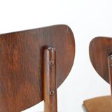 1950s Dining Beech Chairs in Boucle, Czechoslovakia