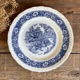 4 Staffordshire England “countryside” dinner plates
