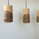 Set of 3 terracotta and enamelled suspensions, France