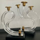 Pair of Hollywood Regency candlesticks in lucite and brass