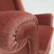 1970s, Danish highback armchair, salmon pink furniture velour, beech wood.