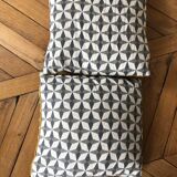 Set of two cushions 100% linen 50 x 50 cm, grey ash and gold x 2