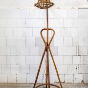 Lampada da terra in vimini e bambù, Italia, 1950