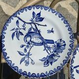 Set of six dessert plates HB Choisy le Roi Japanese model