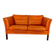 Vintage retro Danish Mogens Hansen 2 person cognac leather sofa