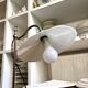 Lampe col de cygne en métal et opaline blanche