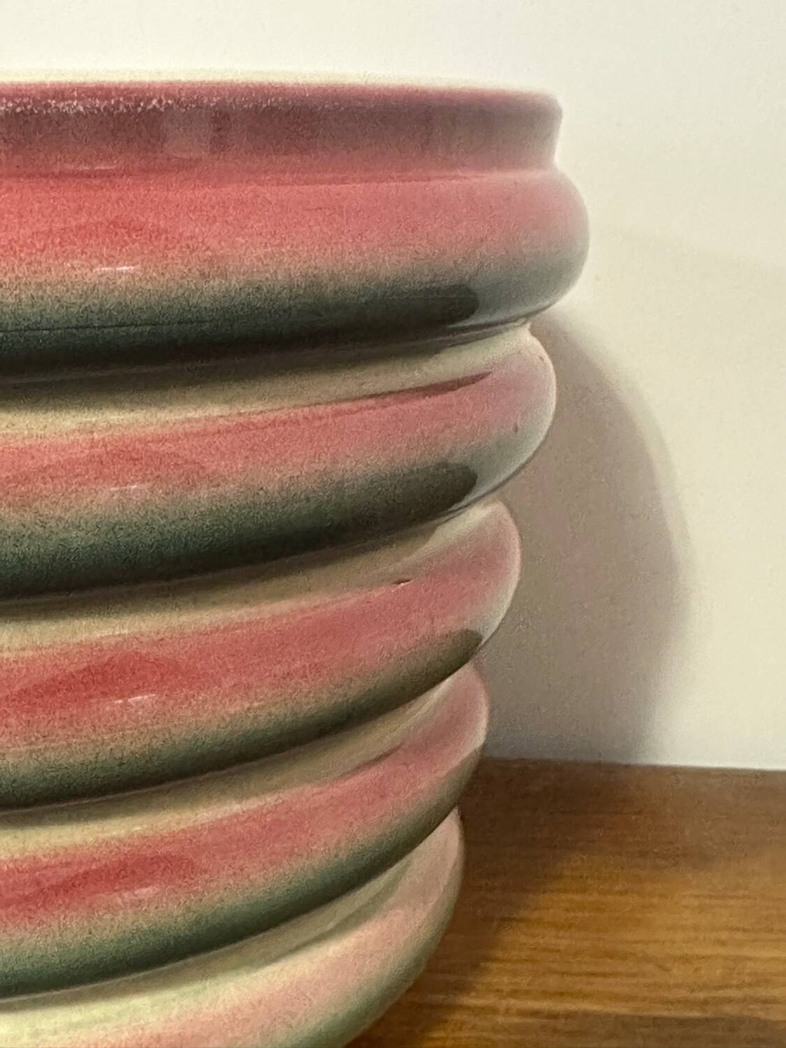 Antique Sarreguemines ceramic cachepot, France