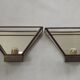 Matching Pair French Mid Century Copper & Glass Single Mirrored Wall Lights 5138