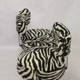 Pair of chairs pelfran zebra fur fabric
