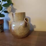 Vintage stoneware teapot signed by Nathalie and Christophe Hurtault.