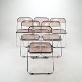 Set of 6 plia folding chairs by Giancarlo Piretti ed. Castelli, 1970s