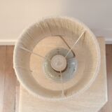Vintage enamelled stoneware lamp with rope lampshade
