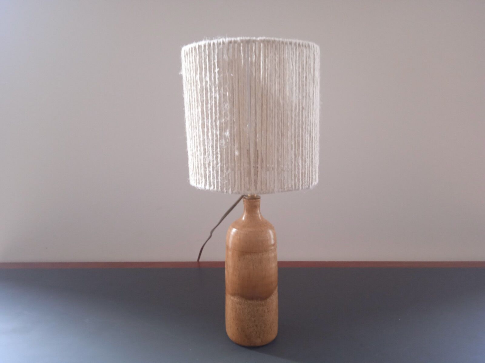 Ceramic lamp and rope lampshade