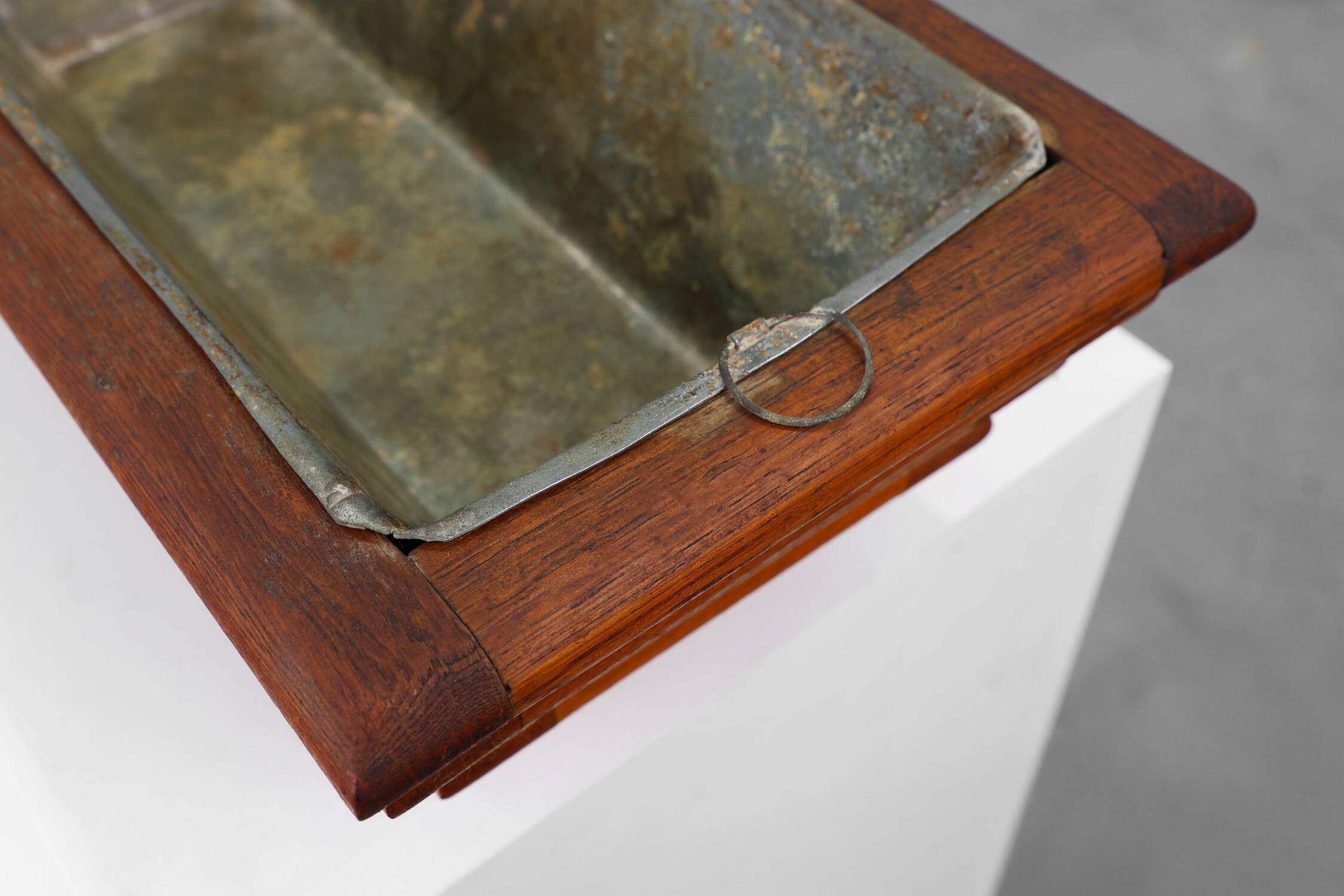 Rectangular Art Deco planter in wood, France 1920