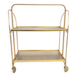Vintage folding serving table on wheels 1970