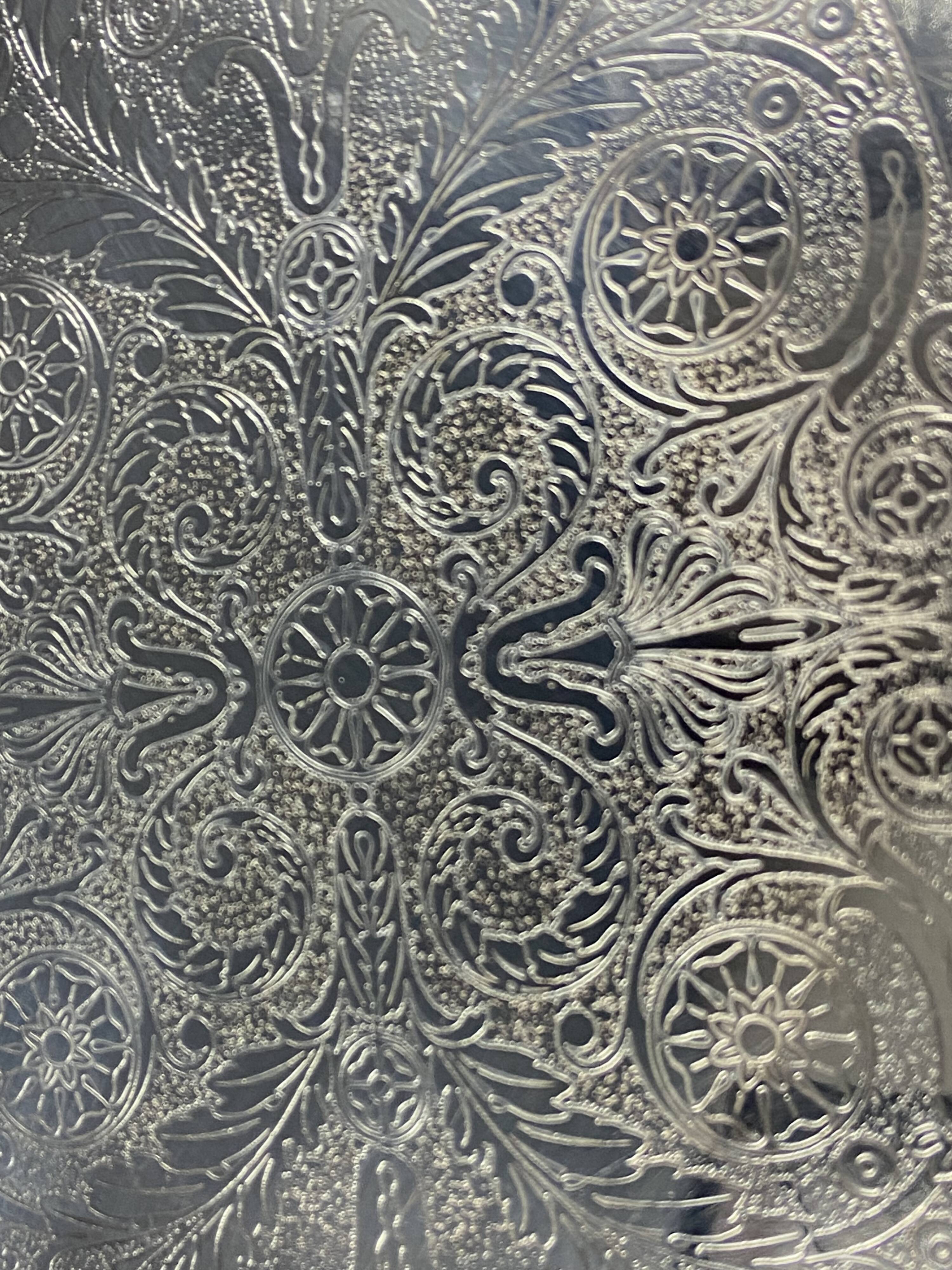 Very large silver metal serving tray christofle malmaison model